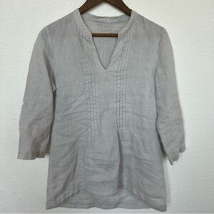 100% Grey Linen Tunic Size Small